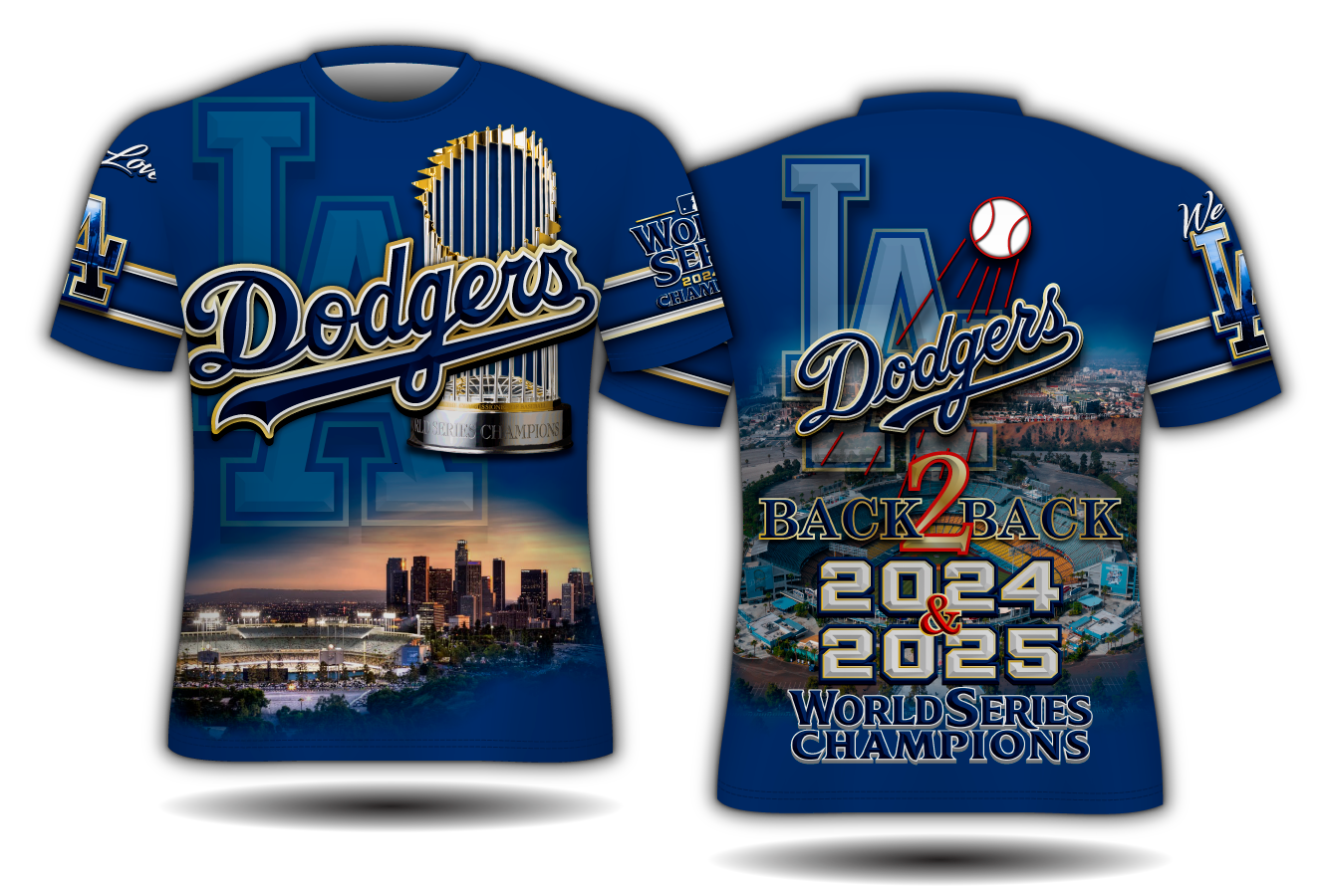 A1 Short Sleeve T-Shirt - 2025 Dodgers Champions Back 2 Back