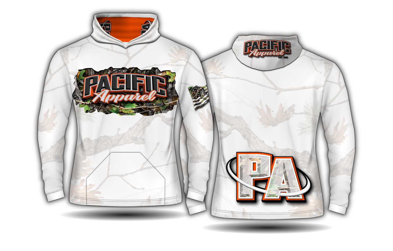 B1 Long Sleeve Hoodie Winter Camo Pattern MADE IN USA