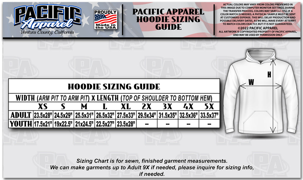 Long Sleeve Hoodie Winter Camo Pattern MADE IN USA