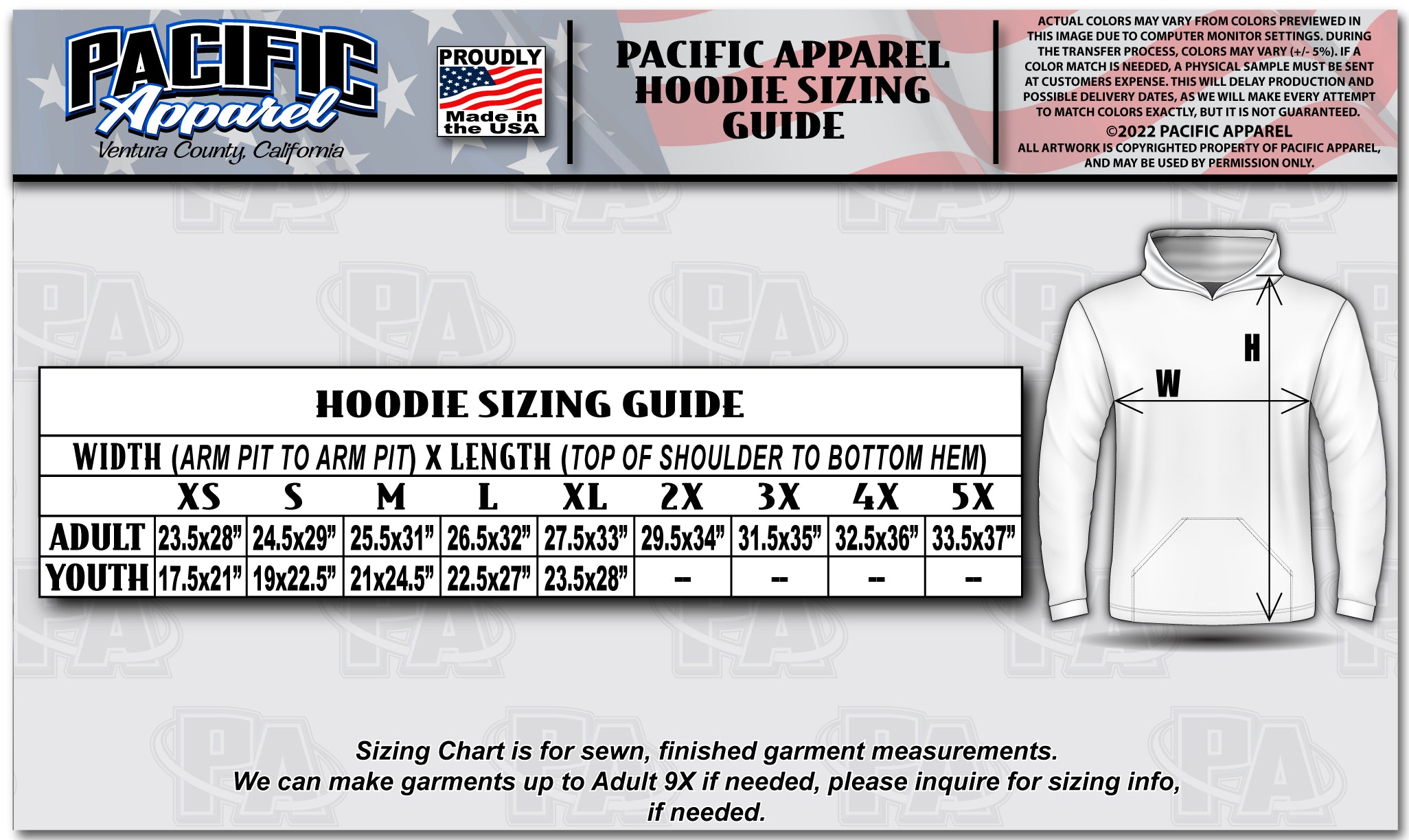 Long Sleeve Hoodie Winter Camo Pattern MADE IN USA